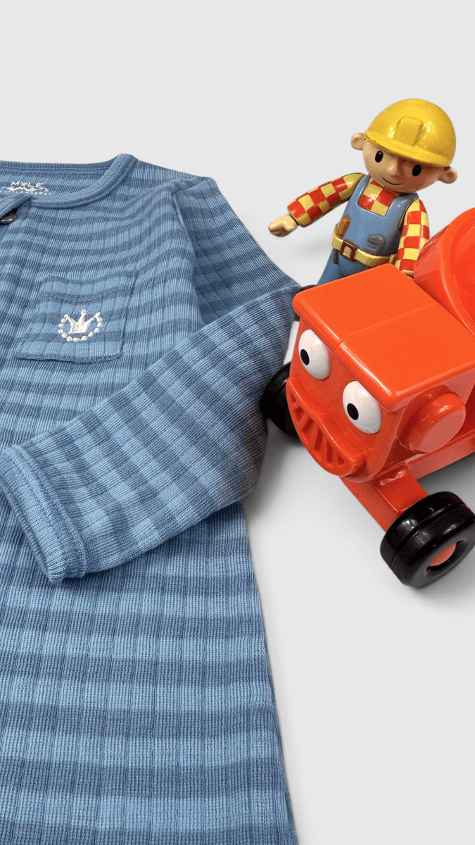 Ribb heldress | Aqua stripe